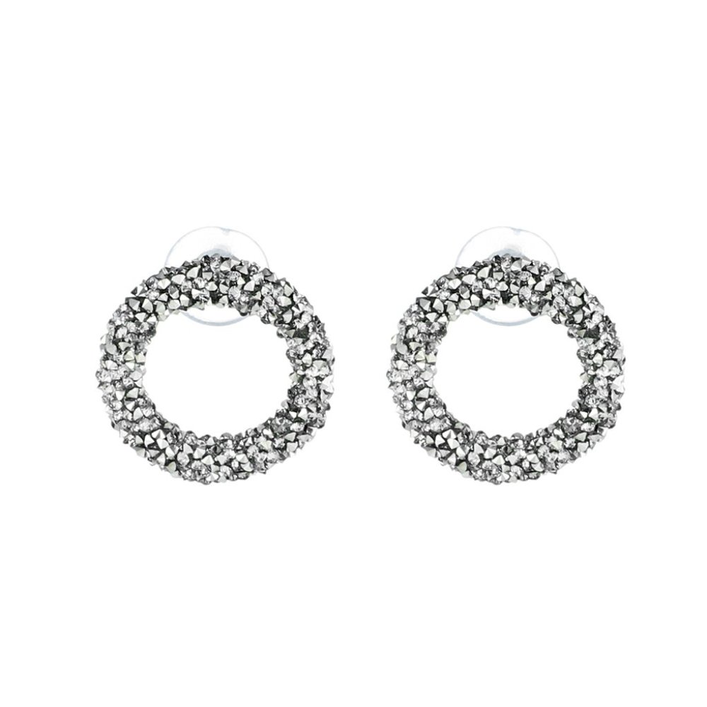 Shiny Silver Circle Stud